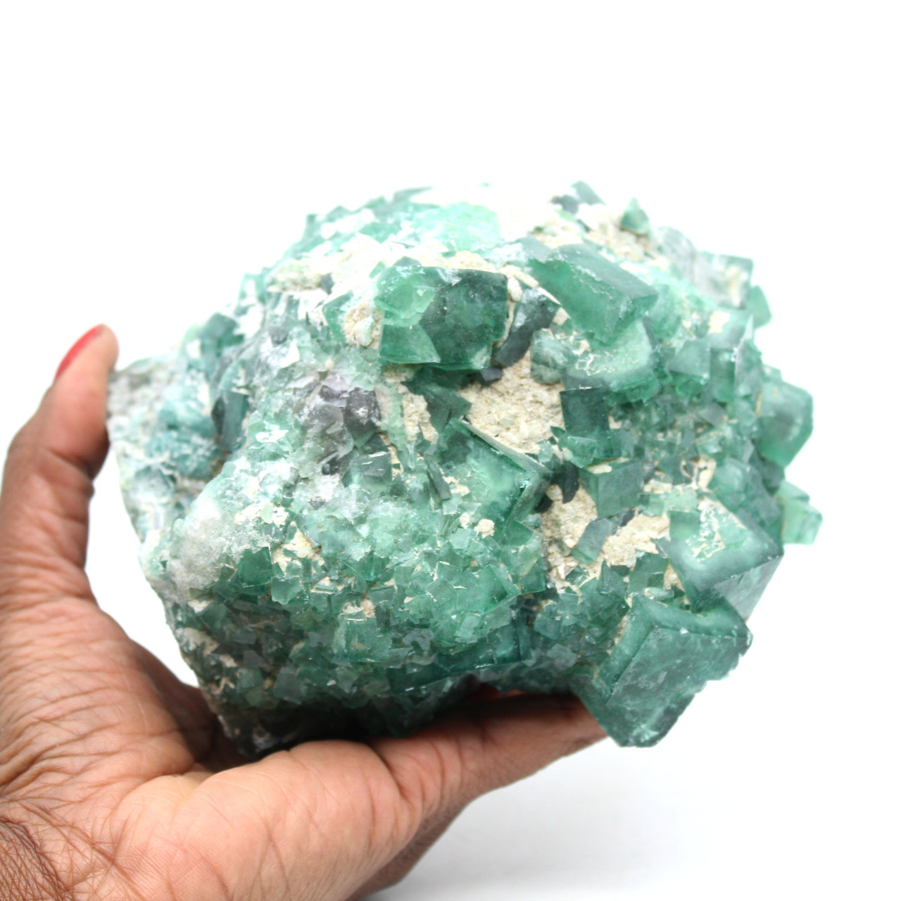 Madagascar groene fluoriet kristalsteen