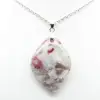 Bladhanger met roze toermalijn insluitsel - 2