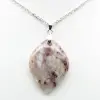Bladhanger met roze toermalijn insluitsel - 2