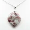 Bladhanger met roze toermalijn insluitsel - 2
