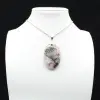 Ovale hanger met roze toermalijn insluitsel - 1