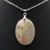 Ovale bloem agaat hanger - 2