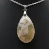 Bloem agaat druppel hanger - 1