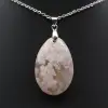 Ovale bloem agaat hanger - 2