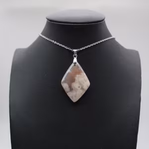 Bloem agaat diamant hanger