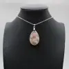 Bloem agaat druppel hanger - 0