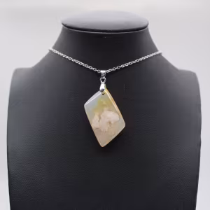 Bloem agaat diamant hanger