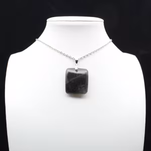 Vierkante labradoriet stenen hanger