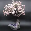 Minerale boom met amethist basis en rozenkwarts bladeren - 4