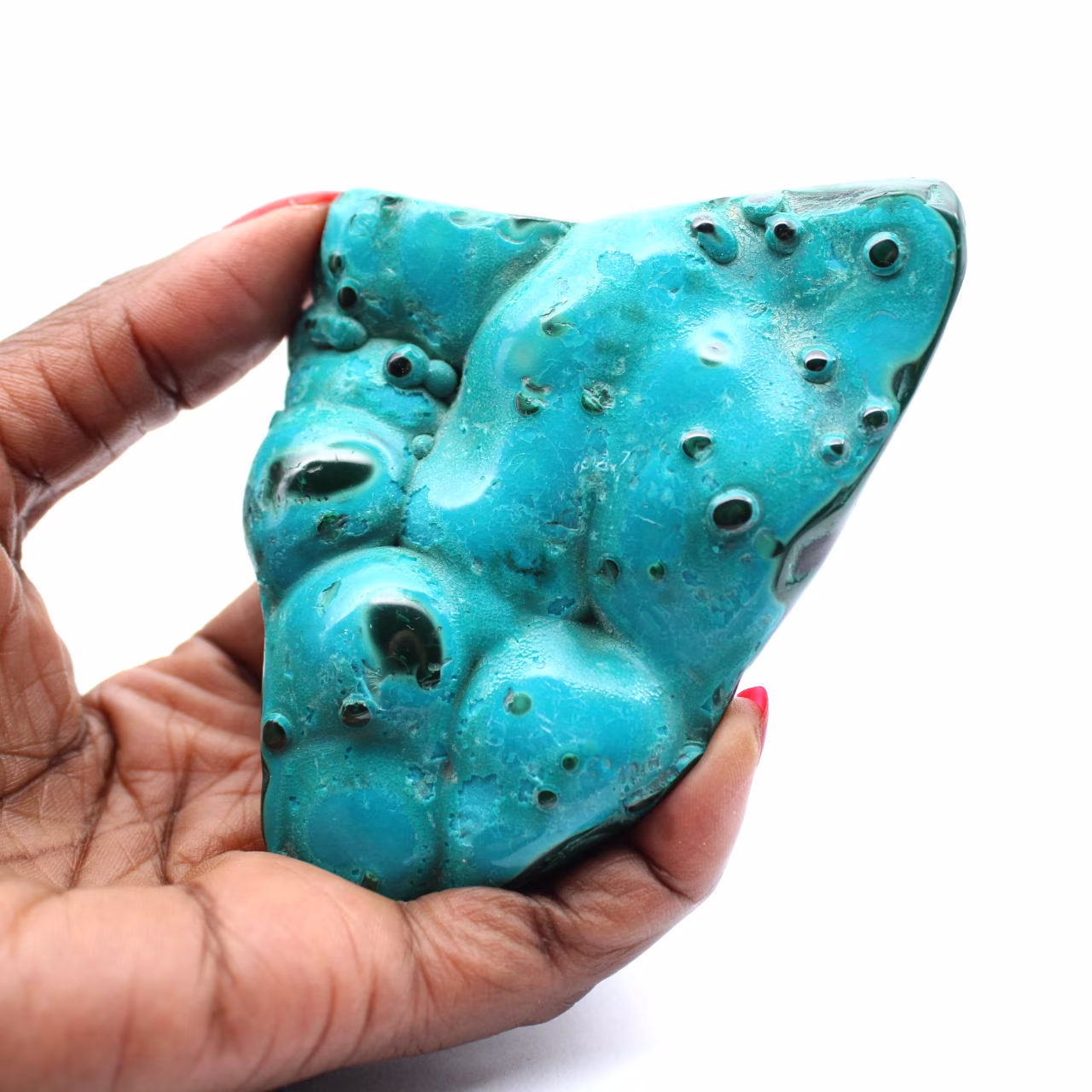 Gepolijste chrysocolla decoratieve steen