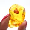 Kleine gele amberkleurige kiezelsteen – verzamelobject van fossielen - 1