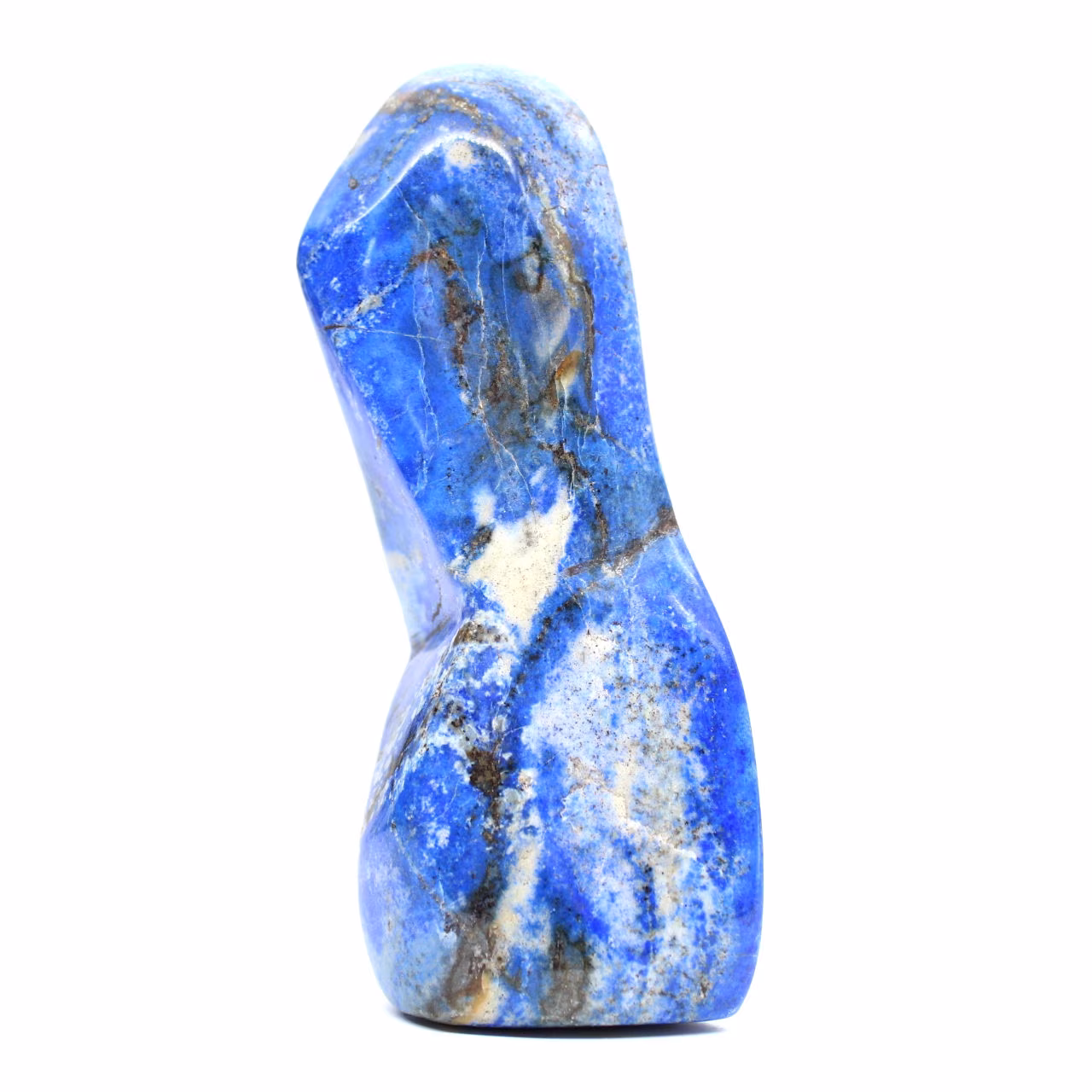 Diepblauwe lapis lazuli mineraalversiering uit Afghanistan
