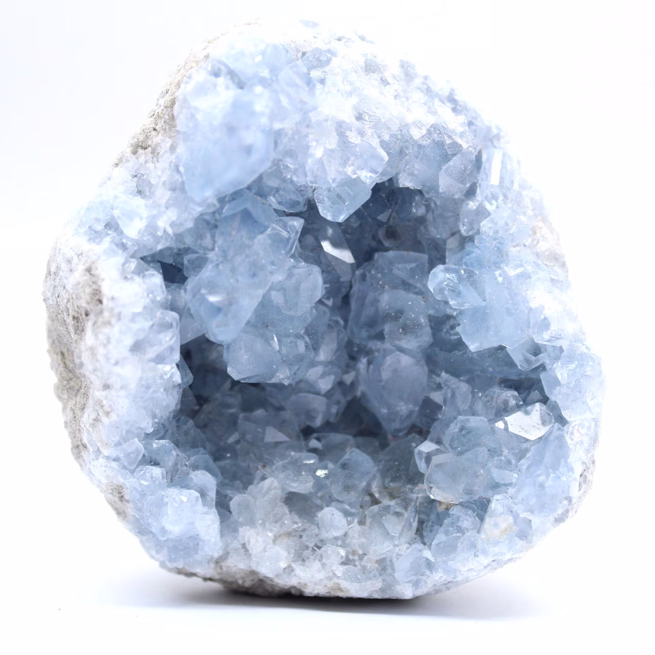 Decoratieve blauwe celestiengeode uit Madagaskar
