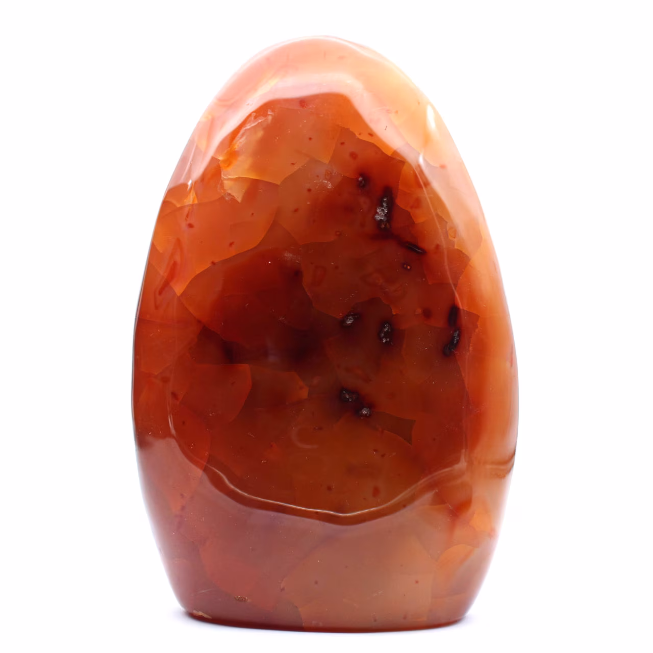 Gepolijste Carneool XXL Madagaskar - Authentieke Rood-Oranje Decoratieve Steen (Ornament)