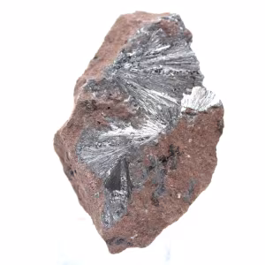 Pyrolusietkristallen, mineraalgesteente Marokko
