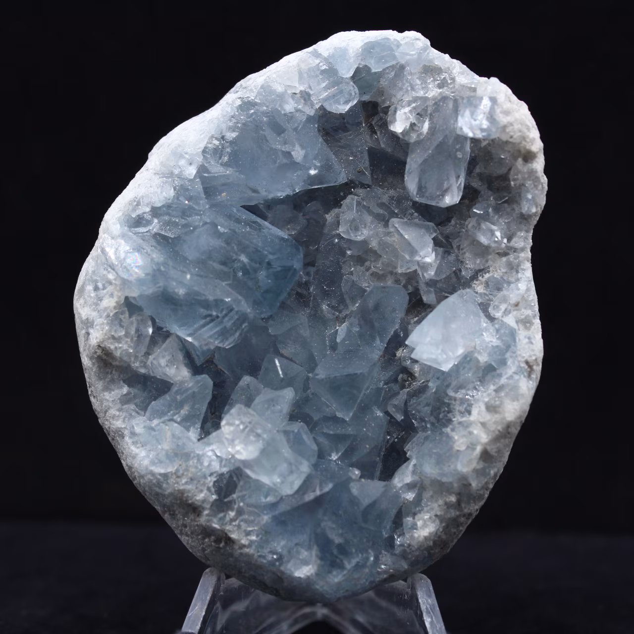 Blauwe celestiet: Malagassisch mineralogisch exemplaar