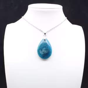 Madagaskar apatiet hanger - natuurlijke blauwe edelsteen