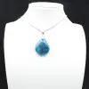Hanger met apatiet uit Madagaskar - Natuurlijke blauwe reflecties - 0