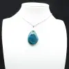 Blauwe apatiet hanger uit Madagaskar - Authentieke mineralogie - 0