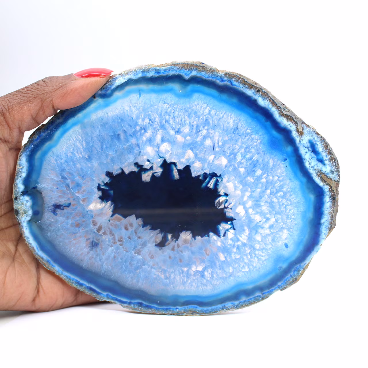 Natuurlijk gesneden blauwe agaat uit Brazilië