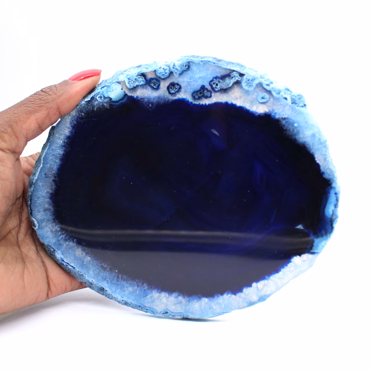 Braziliaanse blauwe agaatplakjes voor mineraaldecoratie