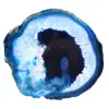 Blauwe agaatschijven, gepolijst voor decoratie en studie. - 2