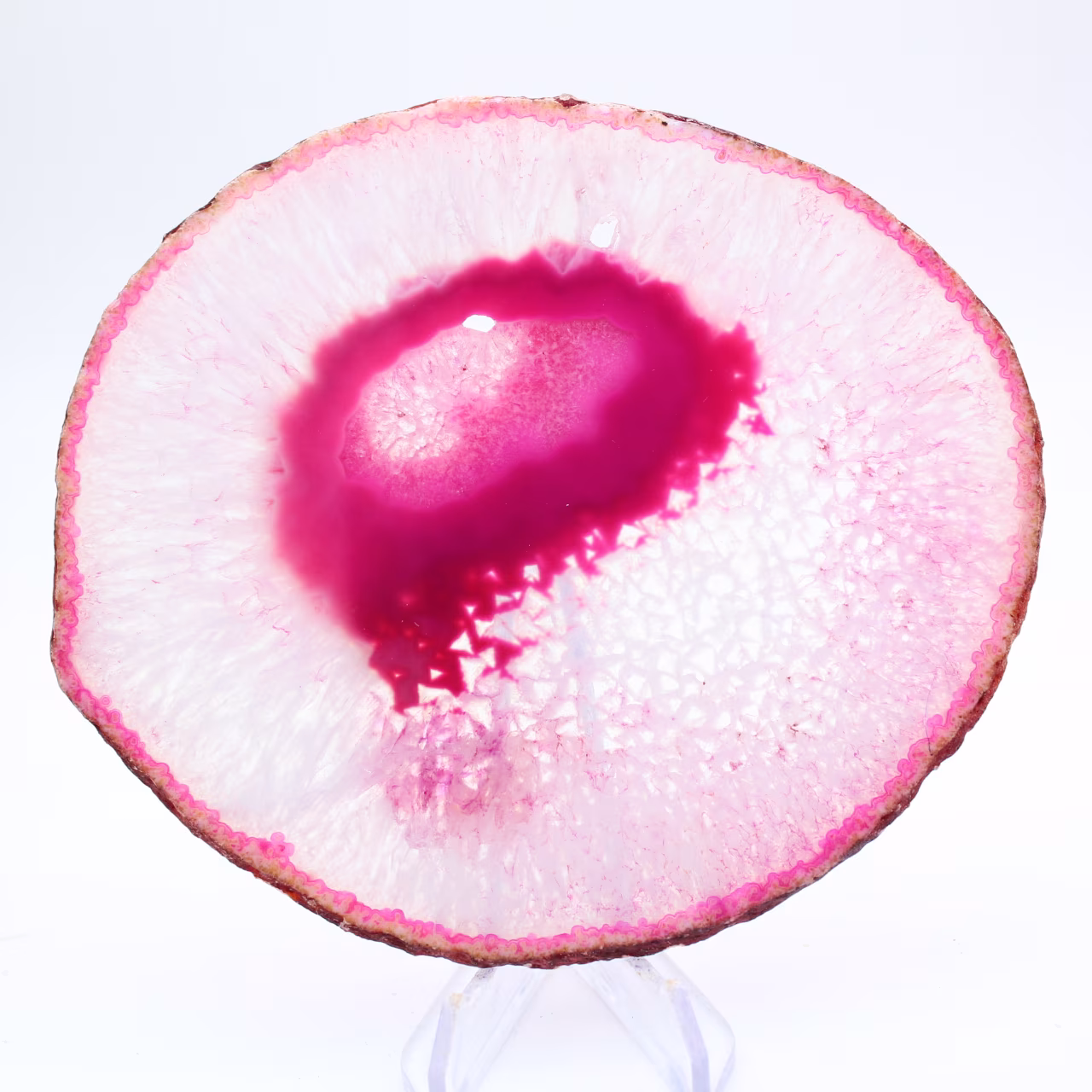 Decoratief schijfje roze getinte agaat