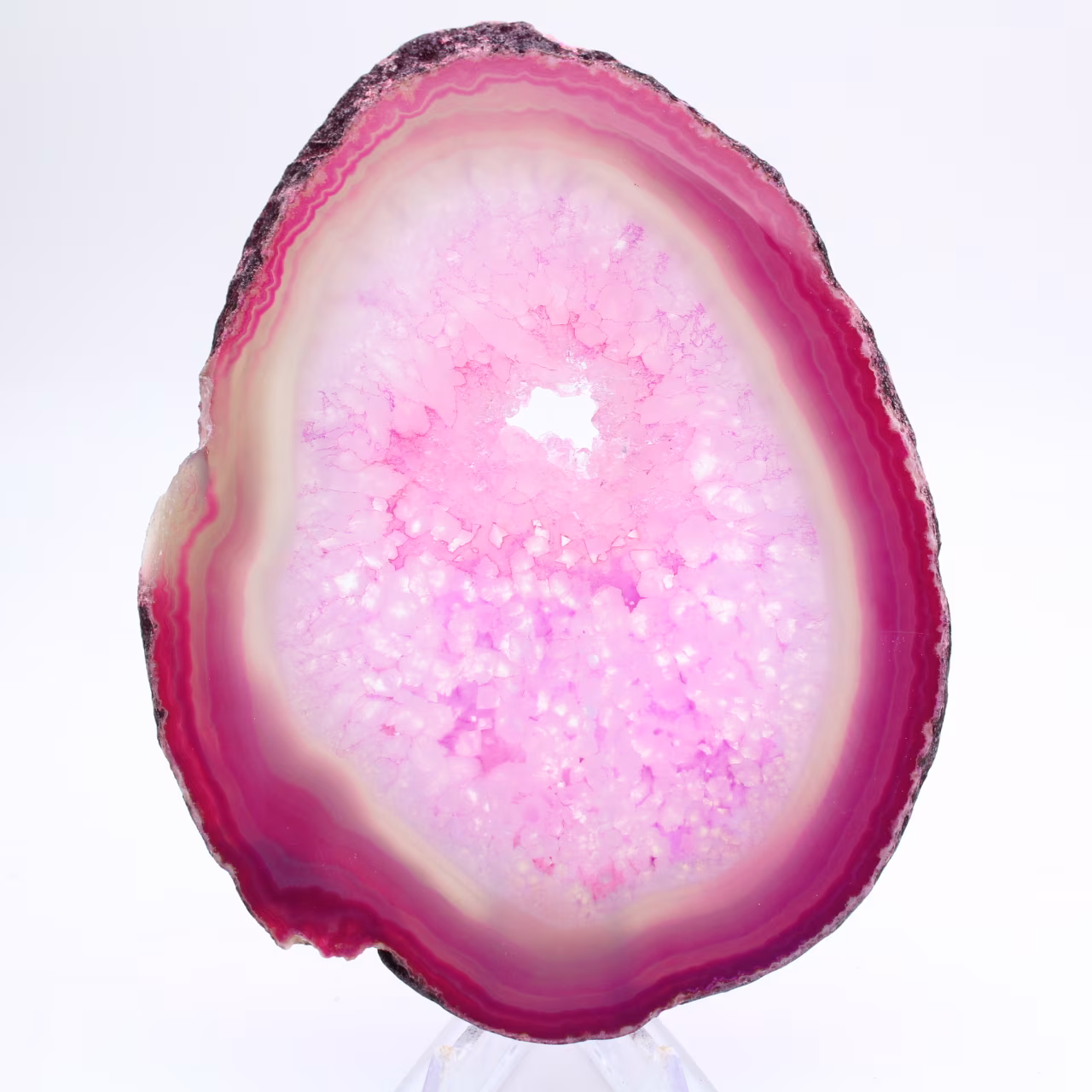 Gepolijste roze getinte Braziliaanse agaat