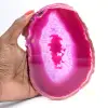 Gepolijste plak roze geverfde agaat - 3