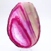 Gepolijste plak roze geverfde agaat - 3