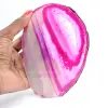 Gepolijste, roze getinte agaatschijfjes - 3