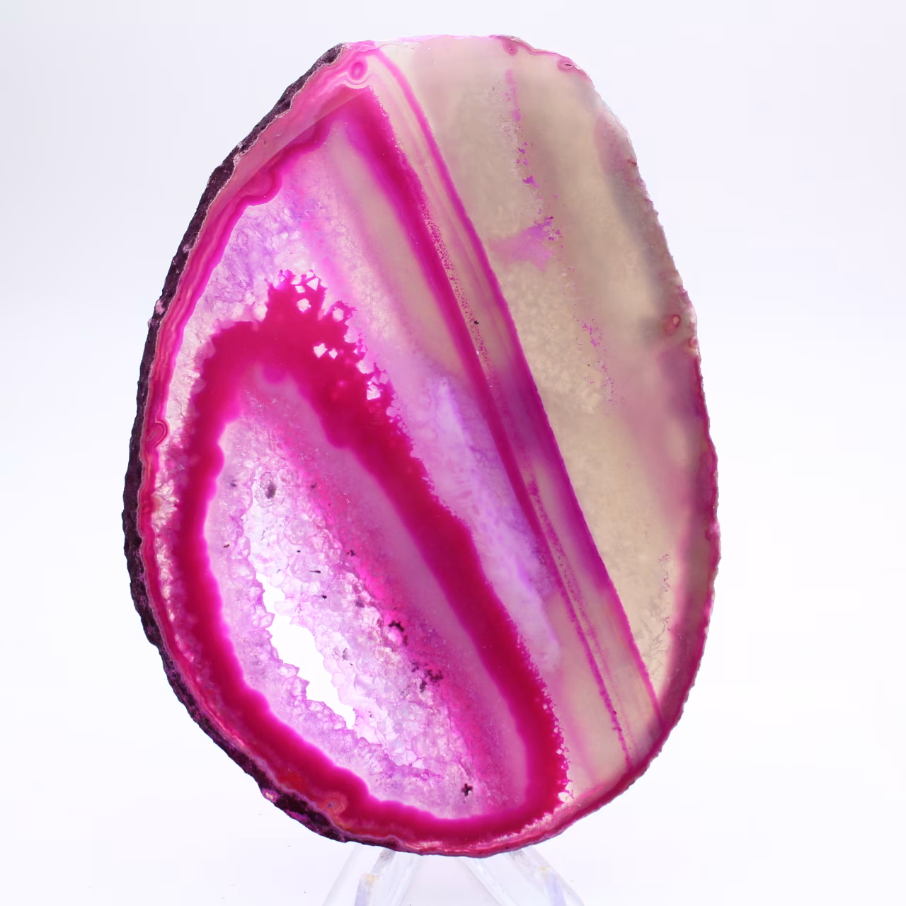 Gepolijste, roze getinte agaatschijfjes