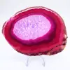 Gepolijste plak roze geverfde agaat - 6