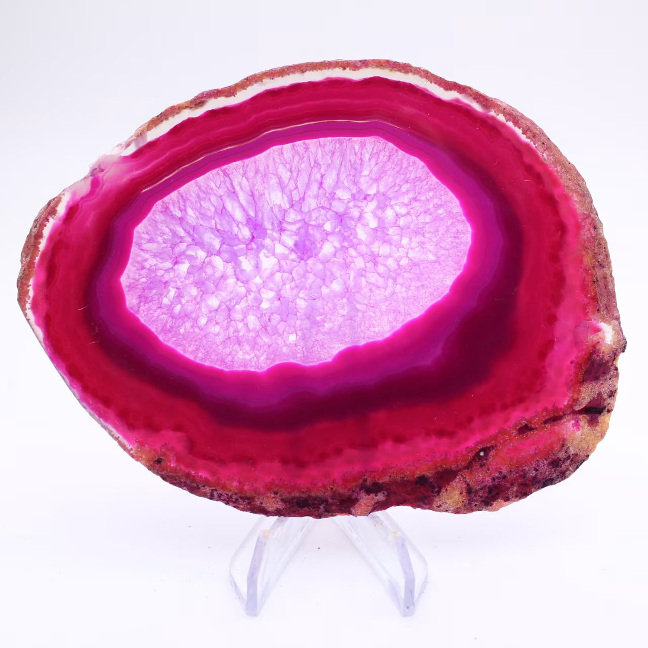 Decoratief schijfje roze geverfde agaat
