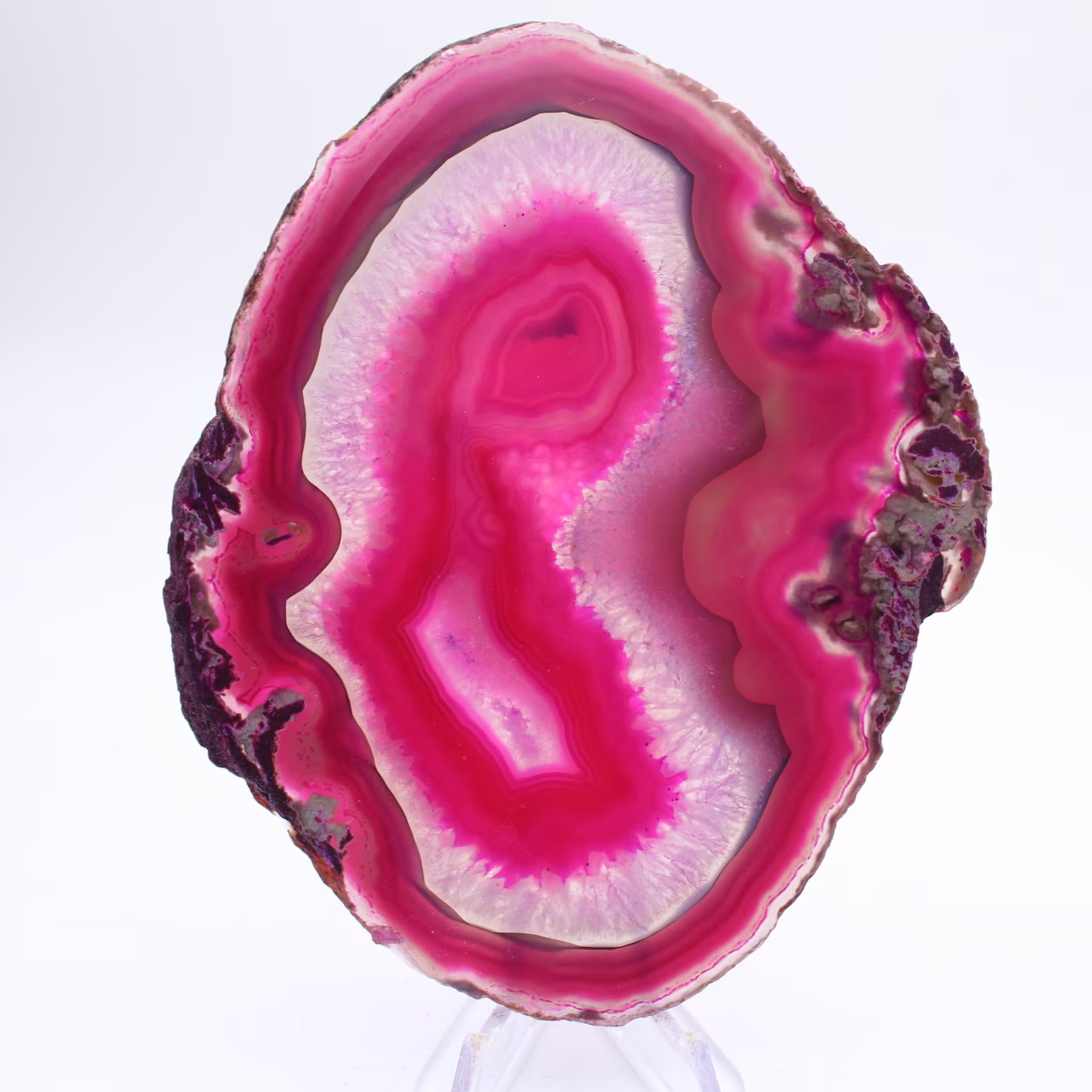 Plakje natuurlijke roze getinte agaat
