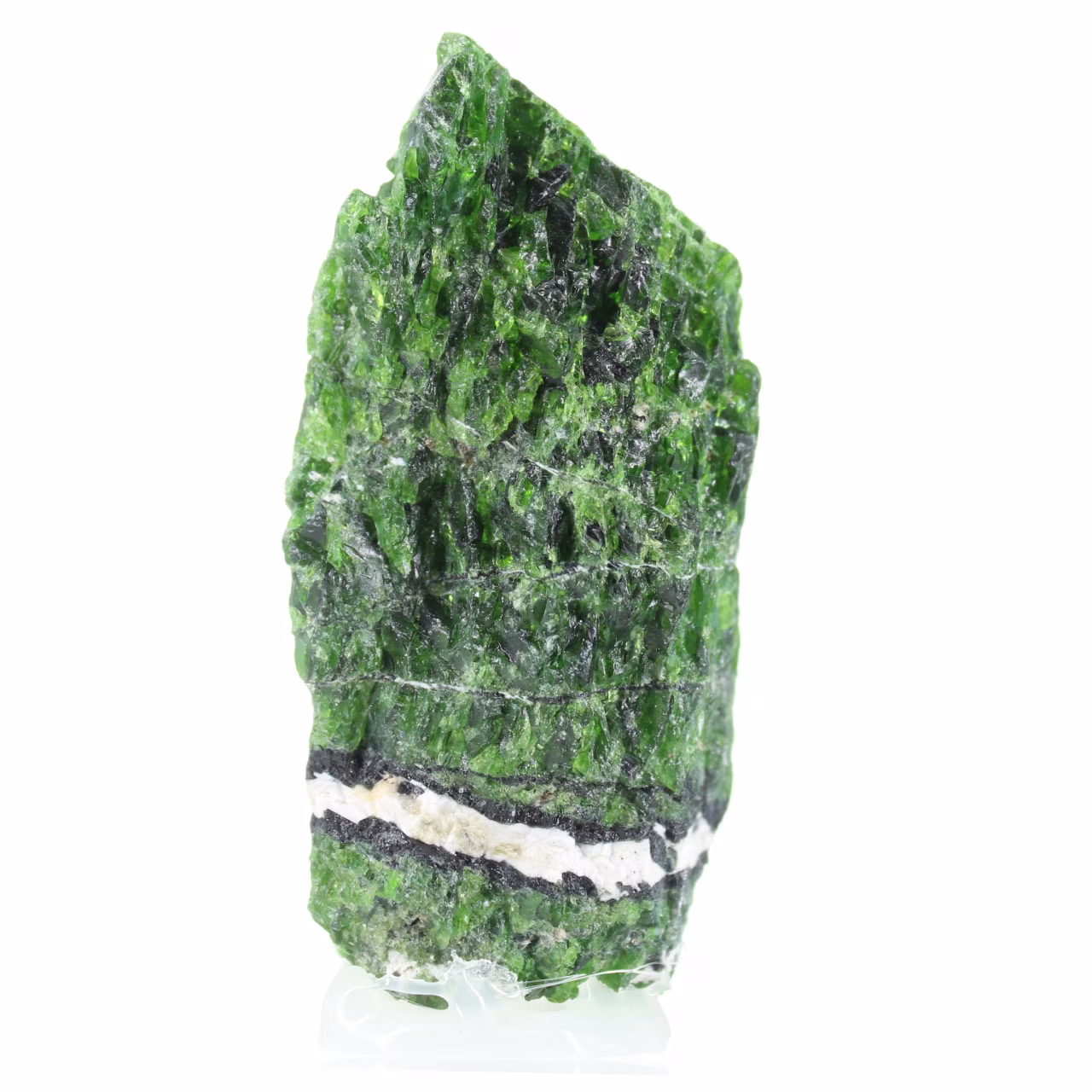 Ruwe Finse chromediopside, groen mineraal exemplaar, 120 g