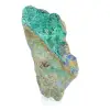 Zeldzaam exemplaar van groene brochantiet uit Chili op een sokkel. - 0