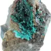 Ruwe groene brochantietmineraal uit Chili op ganggesteente. - 5