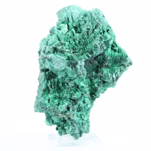 Malachiet uit Congo met vezelige structuur, mineraalspecimen op voet