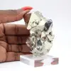 Pyriet-octaëders uit Peru – Natuurlijk exemplaar op een sokkel - 8
