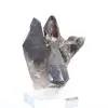 Braziliaanse morionkwarts, decoratief kristal gepresenteerd op voet - 2