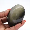 Gepolijste kei van gouden obsidiaan uit Mexico, natuurlijke steen - 0
