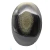 Gepolijste kei van gouden obsidiaan uit Mexico, natuurlijke steen - 1