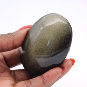 Gepolijste kei van gouden obsidiaan uit Mexico, natuurlijke steen