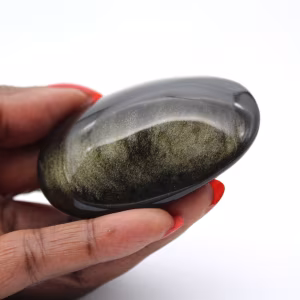 Gepolijste Mexicaanse kei van gouden obsidiaan, stuk van 75 g