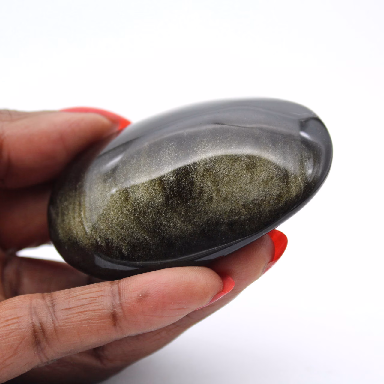 Gepolijste Mexicaanse kei van gouden obsidiaan, stuk van 75 g