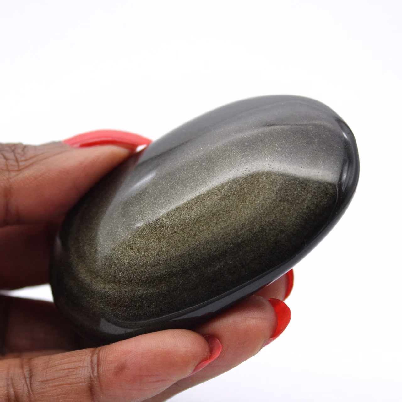 Kei van gouden obsidiaan uit Mexico voor geologische vitrine