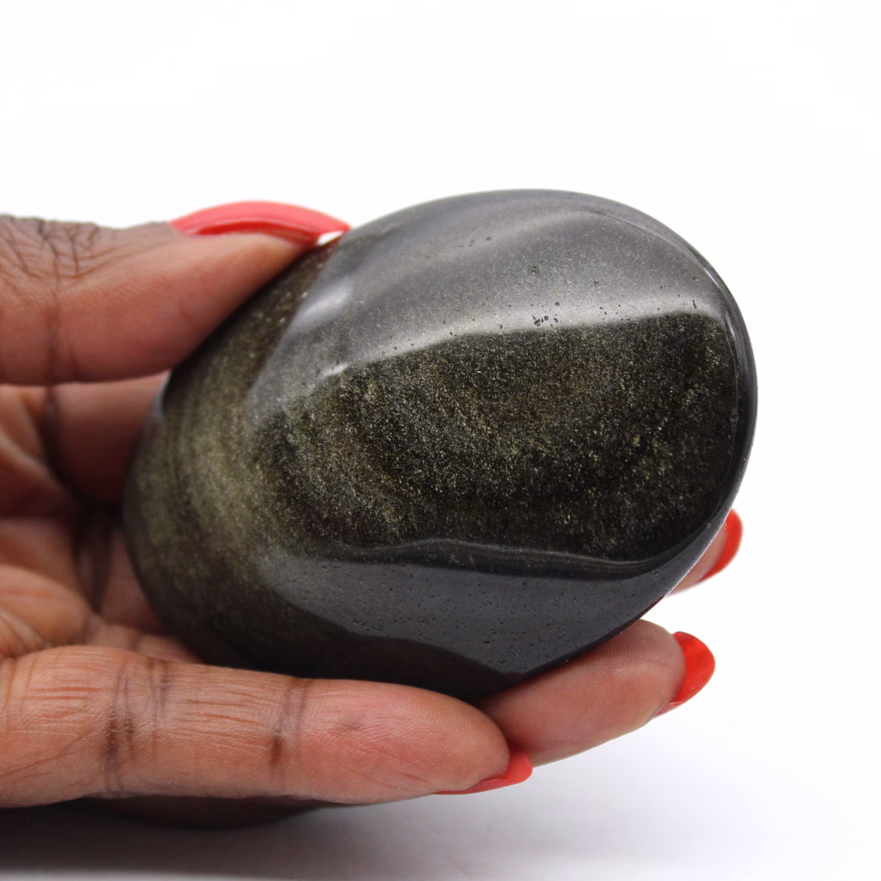 Kei van gouden obsidiaan uit Mexico, gepolijst stuk van 100 g