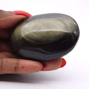 Gepolijste kei van Mexicaanse gouden obsidiaan, formaat van 80 g