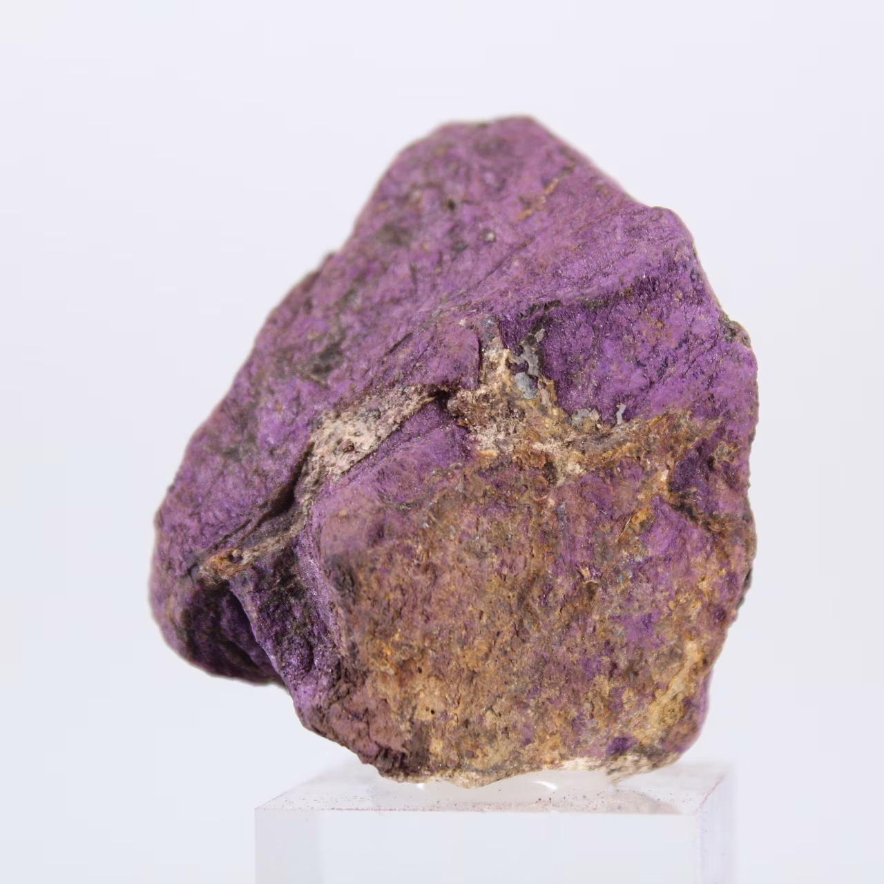 Ruwe Portugese purpuriet op standaard – Mineralogisch stuk